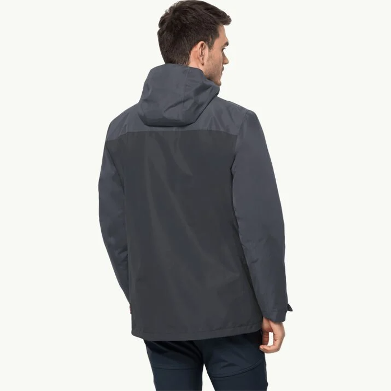 Jackwolfskin Taubenberg 3 in 1 Jacket Mens in Phantom-1